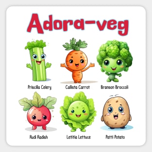 Adora-Veg Cute Kawaii Veggies Design Magnet